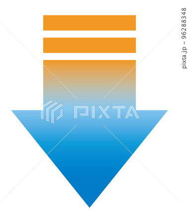 赤から青へ　グラデーション矢印　下向き　気温変化　暖房冷房 96288348