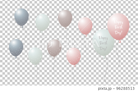 Glitter balloon illustration of 4 dull colors 96288513