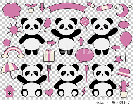 帶黑邊的可愛熊貓裝飾套裝 帶黑邊的可愛熊貓裝飾套裝 96289367