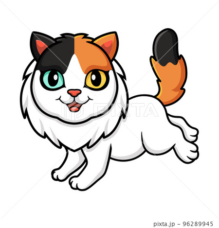 Cute turkish van cat cartoon 96289945