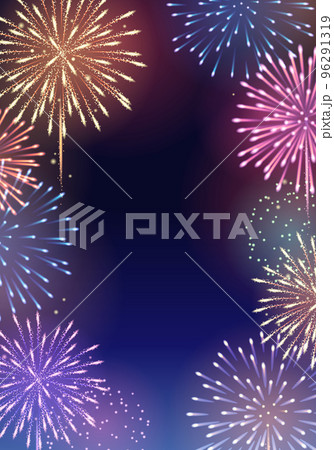 花火のベクターイラスト背景(コピースペース,カード,バナー,ポスター) 花火のベクターイラスト背景(コピースペース,カード,バナー,ポスター) 96291319