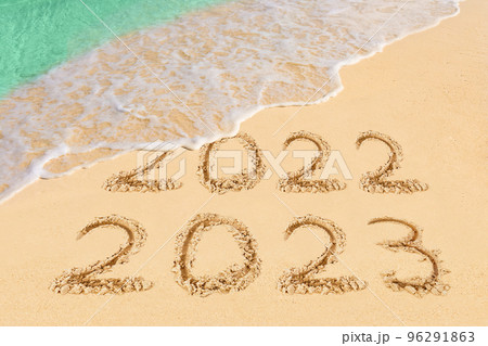 Numbers 2023 on beach Numbers 2023 on beach 96291863