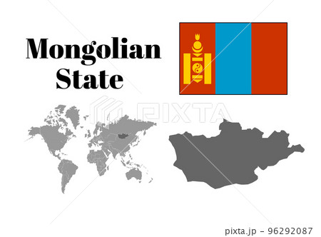 モンゴル　国旗/地図/領土