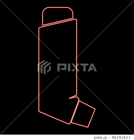 Neon manual inhaler red color vector illustration image flat style 96292621