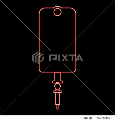 Neon dropper package bottle installator red color vector illustration image flat style Neon dropper package bottle installator red color vector illustration image flat style 96292651