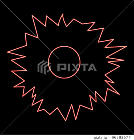 Neon hole from shot red color vector illustration image flat style Neon hole from shot red color vector illustration image flat style 96292677