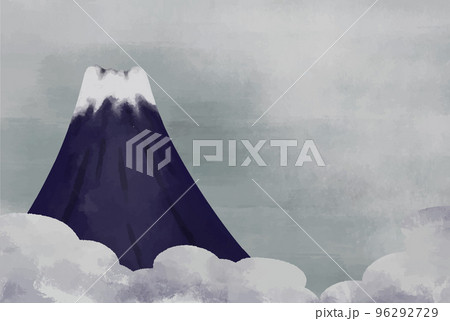 富士山の風景イラスト 年賀状素材 富士山の風景イラスト 年賀状素材 96292729