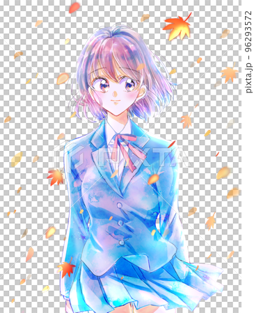 女子学生　立ち絵　紅葉 96293572