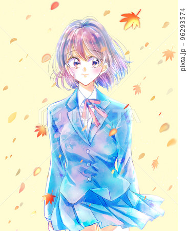 女子学生　立ち絵　紅葉 96293574