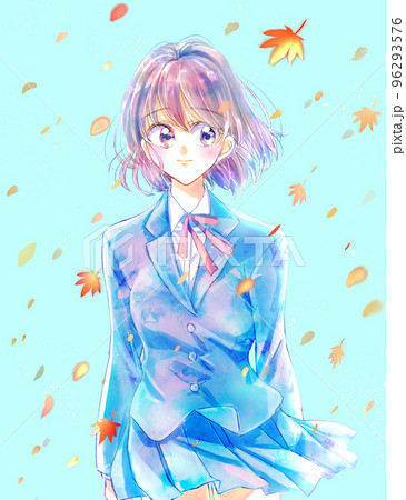 女子学生　立ち絵　紅葉 96293576