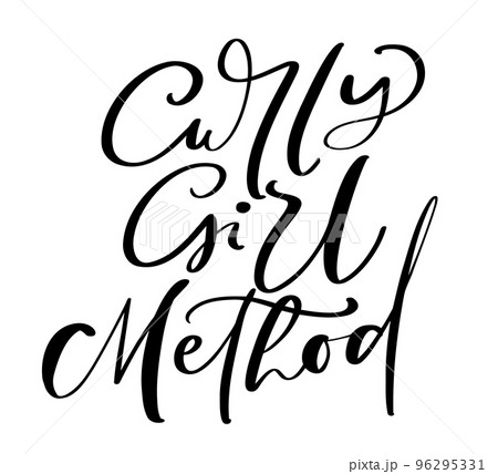 Curly Girl Method vector calligraphic motivation text. Quote about naturally wavy or curly hairs. Curly girl method. Poster postcard, sticker card Curly Girl Method vector calligraphic motivation text. Quote about naturally wavy or curly hairs. Curly girl method. Poster postcard, sticker card 96295331