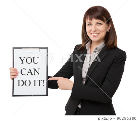 Businesswoman with clipboard Businesswoman with clipboard 96295380