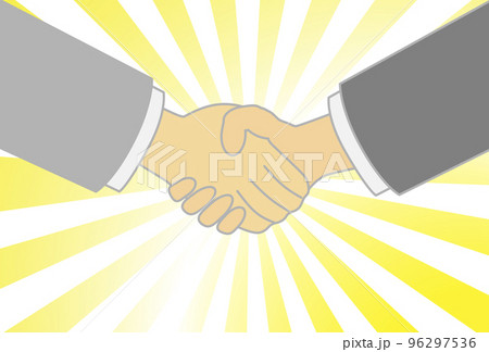 握手。商談成立を表すビジネスイラスト。 握手。商談成立を表すビジネスイラスト。 96297536