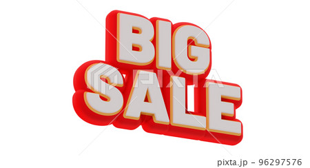 3D Big Sale text banner render. little rotation and bottom to top view. png illustration 3D Big Sale text banner render. little rotation and bottom to top view. png illustration 96297576