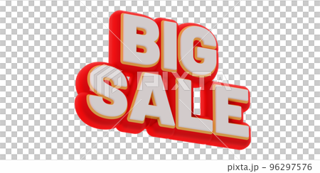 3D Big Sale text banner render. little rotation and bottom to top view. png illustration 3D Big Sale text banner render. little rotation and bottom to top view. png illustration 96297576