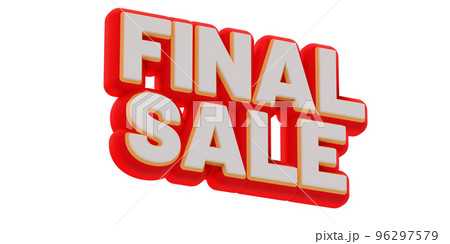 3D Final Sale text banner render. little rotation and bottom to top view. png illustration 3D Final Sale text banner render. little rotation and bottom to top view. png illustration 96297579