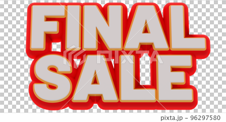 3D Final Sale text banner render. png illustration 3D Final Sale text banner render. png illustration 96297580
