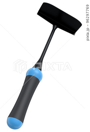 Hoe with wooden stick for planting flowers and vegetables on white background. 96297769