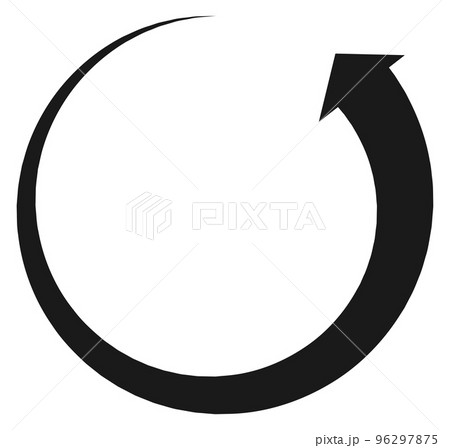 Arrow circle icon. Black cycle symbol. Rotate signのイラスト素材 [96297875 ...