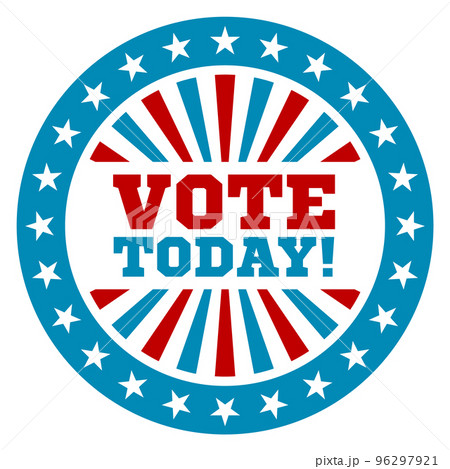 Vote today sticker. Round label. Campaign badge Vote today sticker. Round label. Campaign badge 96297921