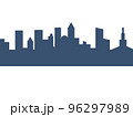 Silhouette of a modern big city on a white background. Vector illustration. 96297989