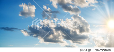 Bright clouds in the evening sky Bright clouds in the evening sky 96299080