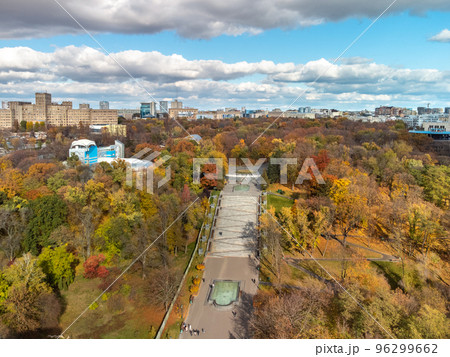 Autumn aerial stairs in city park Kharkiv Ukraine Autumn aerial stairs in city park Kharkiv Ukraine 96299662