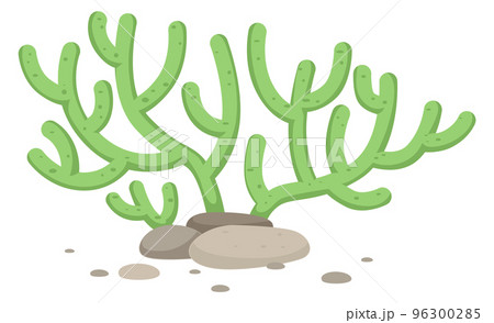 Green coral polyp icon. Cartoon underwater fauna Green coral polyp icon. Cartoon underwater fauna 96300285