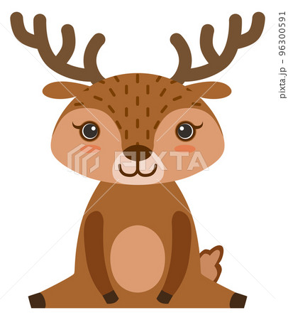Baby deer. Cute cartoon animal. Forest character Baby deer. Cute cartoon animal. Forest character 96300591