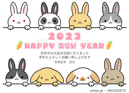 年賀状 卯年 ハガキ お正月 年賀状 卯年 ハガキ お正月 96300970