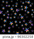 Seamless pattern with colorful stars on black 96302258