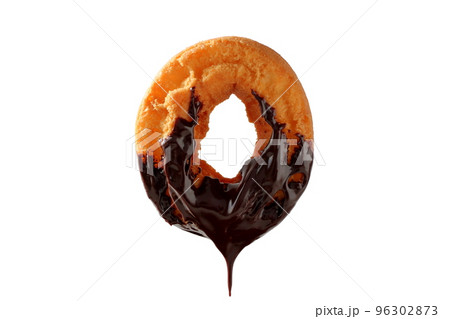 溶けたチョコがかかったオールドファッションドーナツ 溶けたチョコがかかったオールドファッションドーナツ 96302873