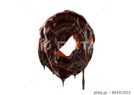 溶けたチョコがかかったオールドファッションドーナツ 溶けたチョコがかかったオールドファッションドーナツ 96302923