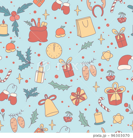 Christmas vintage seamless pattern 96303070