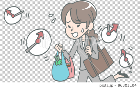 仕事帰りの買い物と時間に追われるワーママ 96303104
