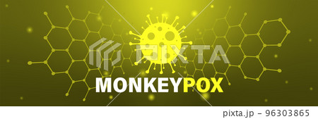 Monkeypox virus banner with yellow background Monkeypox virus banner with yellow background 96303865