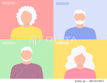 Elderly people connected their screens to the video conversation 96303907