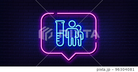 Neon light speech bubble. Medical analyzes line icon. Medicine beaker sign. Pharmacy medication symbol. Neon light background. Medical analyzes glow line. Brick wall banner. Vector Neon light speech bubble. Medical analyzes line icon. Medicine beaker sign. Pharmacy medication symbol. Neon light background. Medical analyzes glow line. Brick wall banner. Vector 96304081