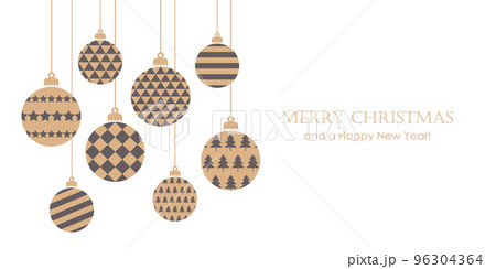 christmas bauble decoration different pattern isolated on white 96304364