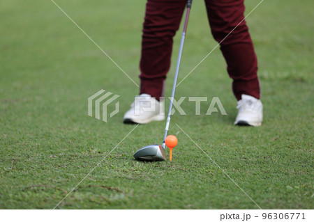 Young male golfer player on golf course 96306771