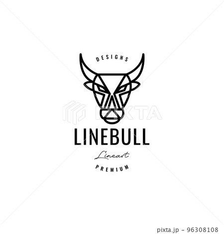 head bull long horn line polygon logo design head bull long horn line polygon logo design 96308108