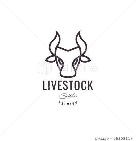 head cow line modern minimal logo design head cow line modern minimal logo design 96308117