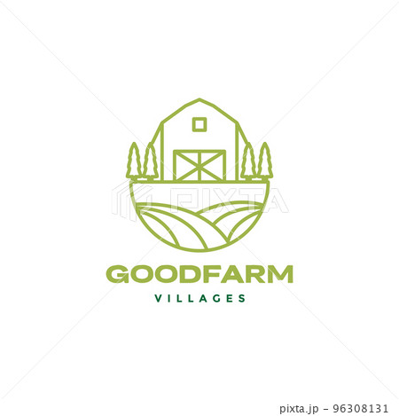 warehouse with field farm village logo design 96308131