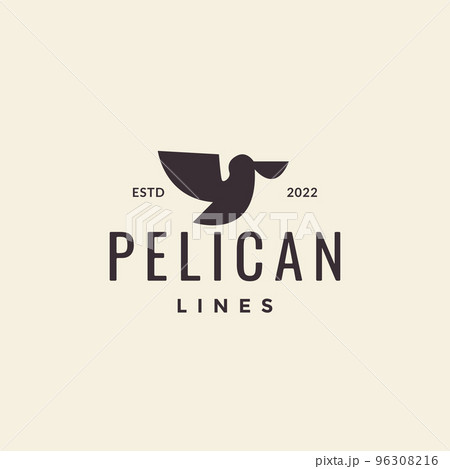 bird flying pelican hipster logo design 96308216