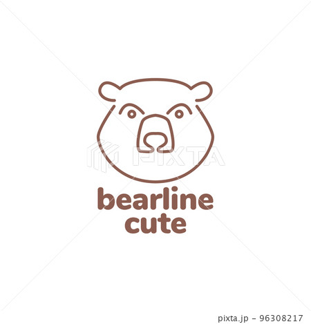 bear face cute lines logo design 96308217