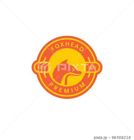 fox head badge sticker vintage logo design 96308218