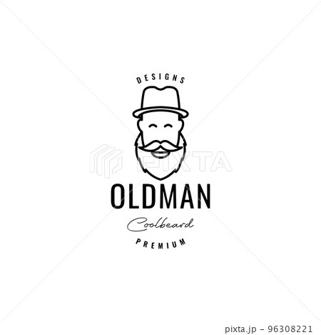 old man with hat farmer hipster logo design old man with hat farmer hipster logo design 96308221