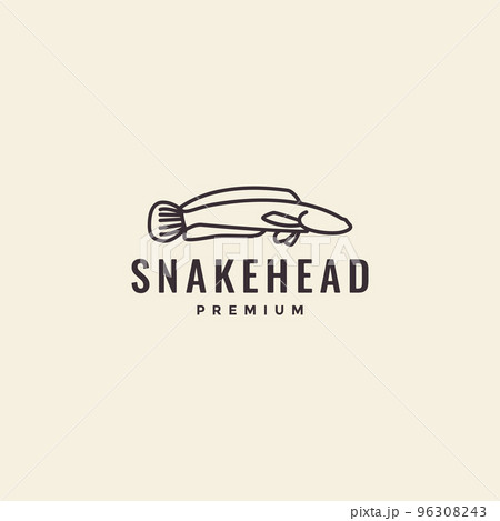 fish snakehead lines hipster logo design 96308243
