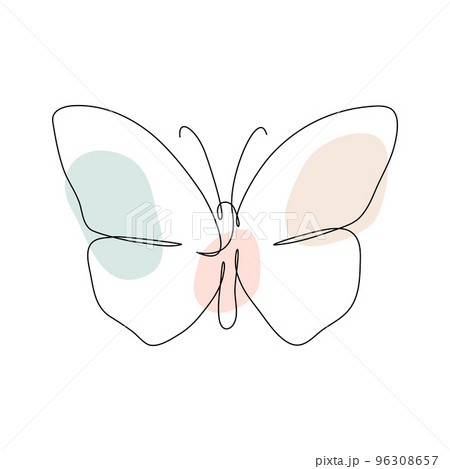 Butterfly continuous one line drawing. 96308657