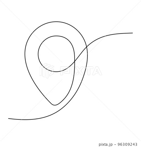 Location pointers continuous one line drawing Location pointers continuous one line drawing 96309243